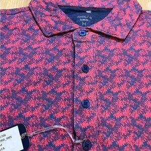 Johnnie-O Slim Fit Men’s Sz M Linxter Short Sleeve Shirt Color Azalea NWT
